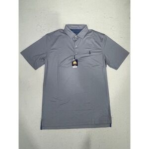Johnnie-O Mens Prep-Formance Polo Shirt Blue Gray Geometric Print UPF 50 Size M